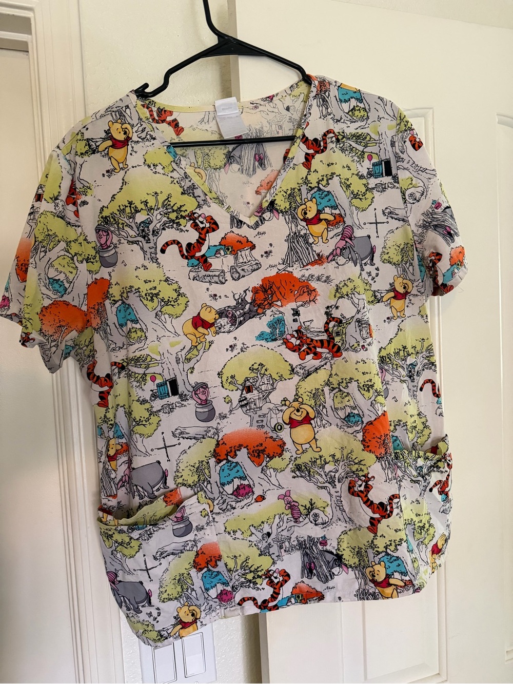2/$15 Disney Hide & Seek 100 Acre Wood Scrub  Sz L
